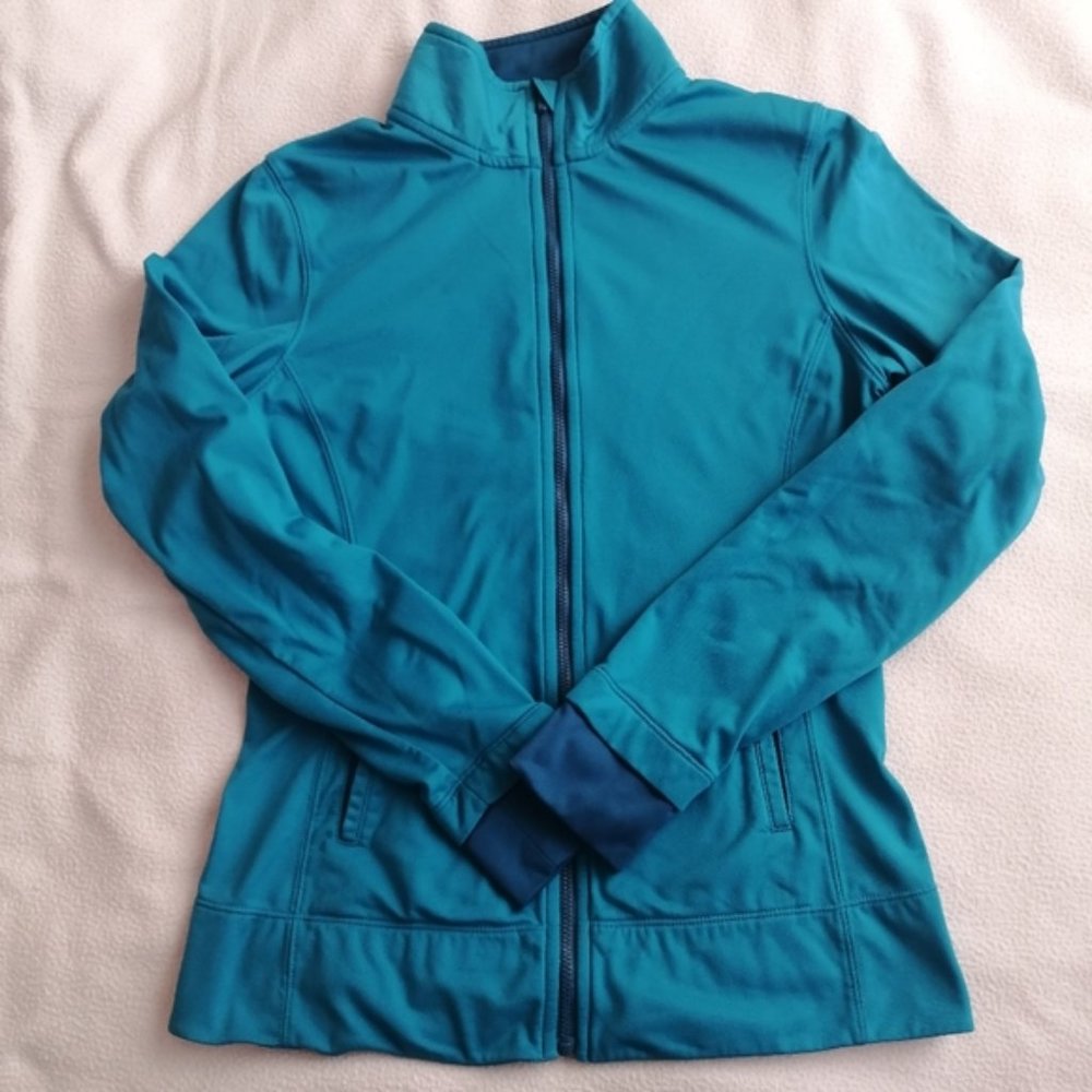 Athletic Works Blue Long Sleeve Active Zip Up Jacket